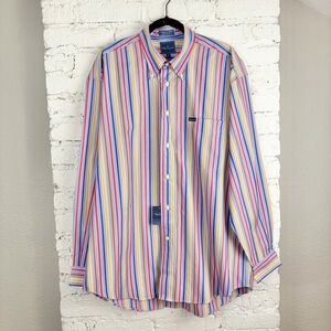 Faconnable Striped Button Down Long Sleeve Mens XL NWT
